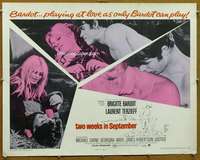 f502 TWO WEEKS IN SEPTEMBER half-sheet movie poster '67 Brigitte Bardot