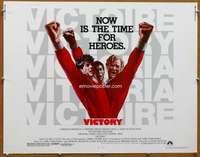 f513 VICTORY half-sheet movie poster '81 soccer, Stallone, Pele