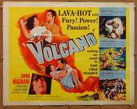 f515 VOLCANO half-sheet movie poster 1953 Anna Magnani, Rossano Brazzi