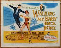 f520 WALKING MY BABY BACK HOME half-sheet movie poster '53 O'Connor, Leigh