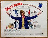 f529 WILLY WONKA & THE CHOCOLATE FACTORY half-sheet movie poster '71 Wilder