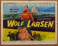 f532 WOLF LARSEN style A half-sheet movie poster '58 Sullivan, Jack London