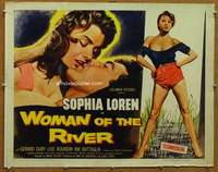 f533 WOMAN OF THE RIVER half-sheet movie poster R57 sexy Sophia Loren!