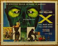 f541 X THE MAN WITH THE X-RAY EYES half-sheet movie poster '63 Roger Corman
