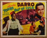 f544 YOU'RE OUT OF LUCK half-sheet movie poster '41 Mantan Moreland, Darro