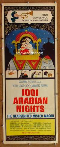 f546 1001 ARABIAN NIGHTS insert movie poster '59 Mr. Magoo, Backus