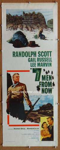 f548 7 MEN FROM NOW insert movie poster '56 Randolph Scott, Boetticher
