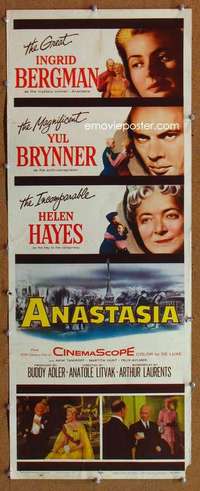 f558 ANASTASIA insert movie poster '56 Ingrid Bergman, Yul Brynner