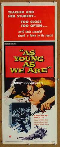 f565 AS YOUNG AS WE ARE insert movie poster '58 very bad teens!
