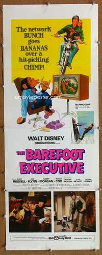 f570 BAREFOOT EXECUTIVE insert movie poster '71 Disney, Kurt Russell