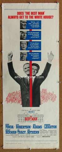 f579 BEST MAN insert movie poster '64 Henry Fonda, Gore Vidal
