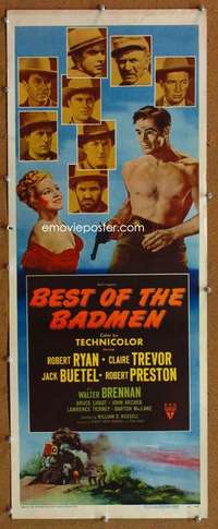 f580 BEST OF THE BADMEN insert movie poster '51 Robert Ryan, Trevor