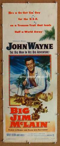 f583 BIG JIM McLAIN insert movie poster '52 really BIG John Wayne!