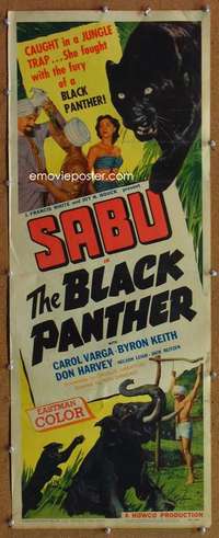 f586 BLACK PANTHER insert movie poster '56 Sabu, jungle adventure!
