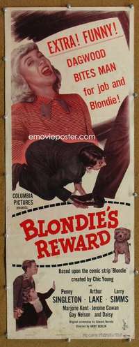 f588 BLONDIE'S REWARD insert movie poster '48 Penny Singleton, Lake