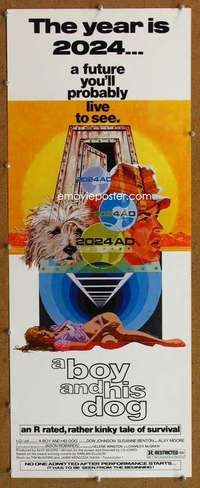f594 BOY & HIS DOG insert movie poster '75 Robert Tanenbaum artwork!