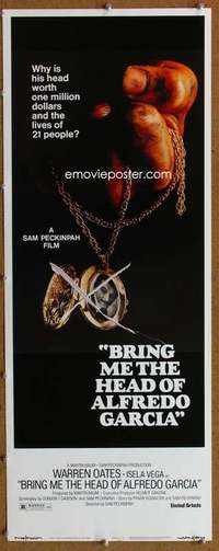 f601 BRING ME THE HEAD OF ALFREDO GARCIA insert movie poster '74 Oates