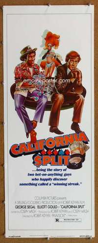 f607 CALIFORNIA SPLIT insert movie poster '74 professional poker!