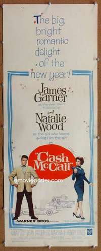 f609 CASH MCCALL insert movie poster '60 James Garner, Natalie Wood