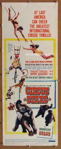 f614 CIRCUS STARS insert movie poster '60 Oleg Popov the Clown!