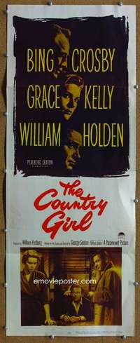 f618 COUNTRY GIRL insert movie poster '54 Grace Kelly, Crosby, Holden