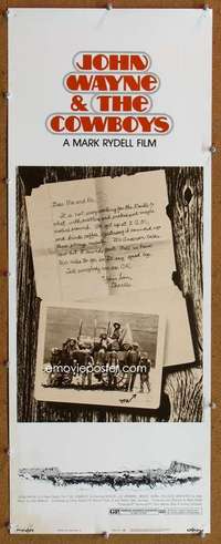 f620 COWBOYS insert movie poster '72 big John Wayne, Bruce Dern