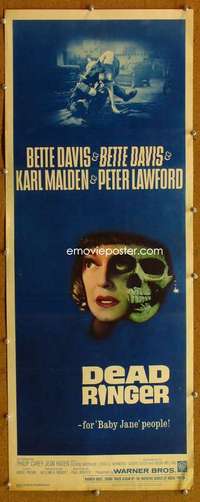 f625 DEAD RINGER insert movie poster '64 Bette Davis, Karl Malden