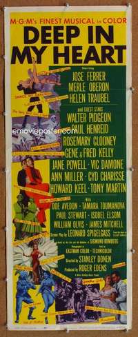 f629 DEEP IN MY HEART insert movie poster '54 MGM all-star musical!