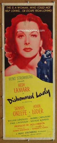 f635 DISHONORED LADY insert movie poster '47 super sexy Hedy Lamarr!