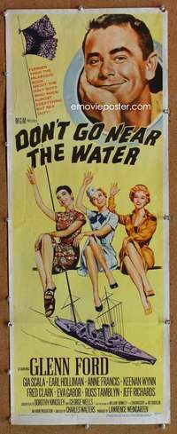 f638 DON'T GO NEAR THE WATER insert movie poster '57 Glenn Ford