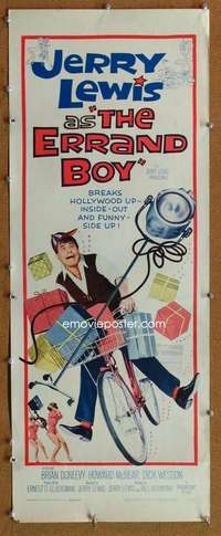 f644 ERRAND BOY insert movie poster '62 Jerry Lewis slapstick!