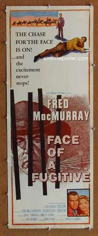 f646 FACE OF A FUGITIVE insert movie poster '59 Fred MacMurray