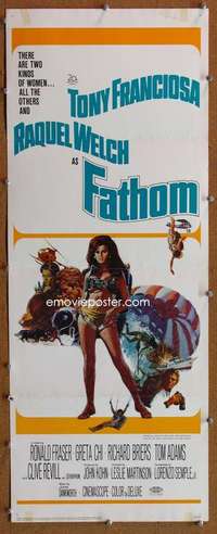 f647 FATHOM insert movie poster '67 sexy Raquel Welch in scuba gear!