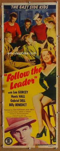 f653 FOLLOW THE LEADER insert movie poster '43 East Side Kids!