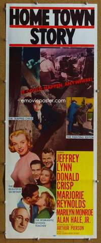 f683 HOME TOWN STORY insert movie poster '51 sexy Marilyn Monroe!