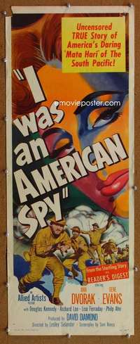 f696 I WAS AN AMERICAN SPY insert movie poster '51 Ann Dvorak