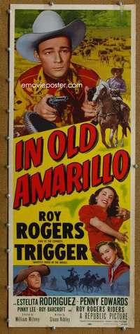 f009 IN OLD AMARILLO insert movie poster '51 Roy Rogers in Texas!