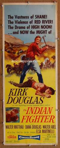 f699 INDIAN FIGHTER insert movie poster '55 Kirk Douglas, Martinelli