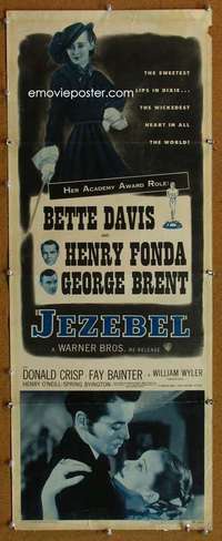 f707 JEZEBEL insert movie poster R48 Bette Davis, Fonda, Brent