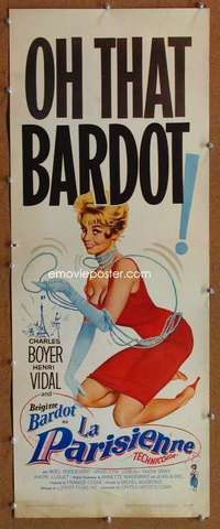 f714 LA PARISIENNE insert movie poster '58 sexy Brigitte Bardot!