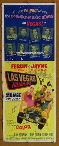 f717 LAS VEGAS HILLBILLYS insert movie poster '66 Mansfield, Van Doren