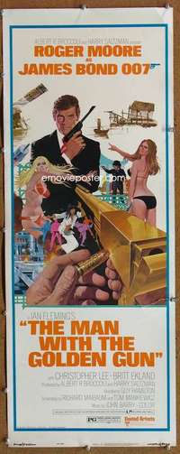 f743 MAN WITH THE GOLDEN GUN west hemi insert movie poster '74 Bond