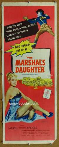 f748 MARSHAL'S DAUGHTER insert movie poster '53 sexy Laurie Anders!