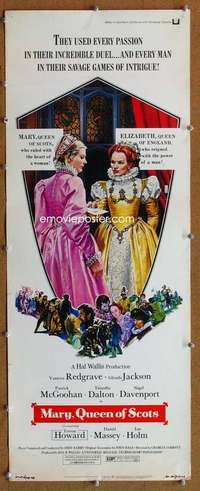 f749 MARY QUEEN OF SCOTS insert movie poster '72 Vanessa Redgrave