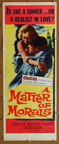 f750 MATTER OF MORALS insert movie poster '61 Maj-Britt Nilsson