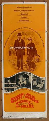 f751 McCABE & MRS MILLER insert movie poster '71 Robert Altman, Beatty