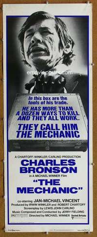 f752 MECHANIC insert movie poster '72 Charles Bronson, Vincent