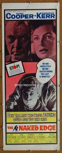 f764 NAKED EDGE insert movie poster '61 Gary Cooper, Deborah Kerr