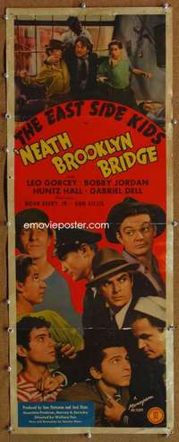 f767 'NEATH BROOKLYN BRIDGE insert movie poster '42 East Side Kids!