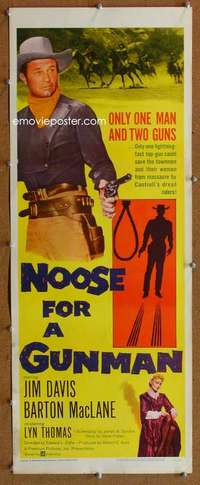 f774 NOOSE FOR A GUNMAN insert movie poster '60 Jim Davis, Barton MacLane